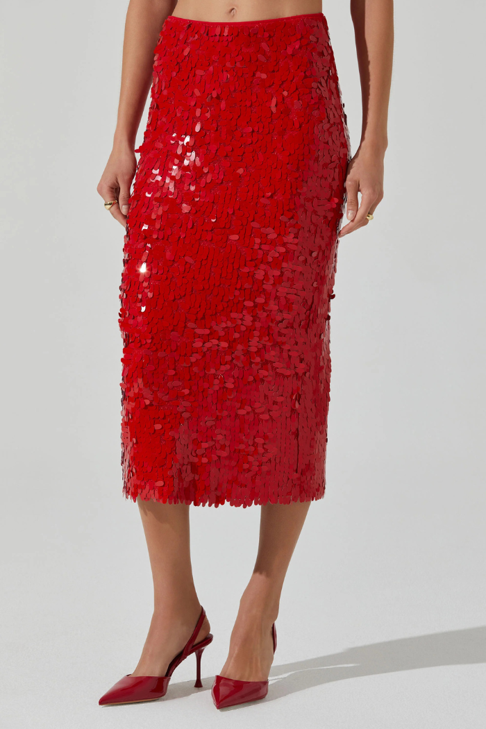 ASTR Amos Sequin Midi Skirt