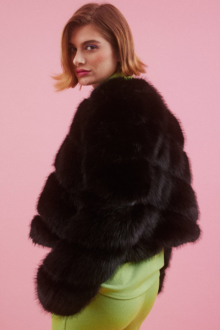 Jayley Handmade Bamboo Faux Fur Jacket