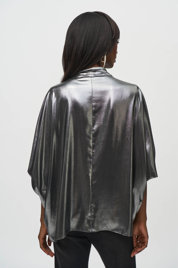 Ribkoff 24432 Metallic Foiled Chiffon Wrap Top