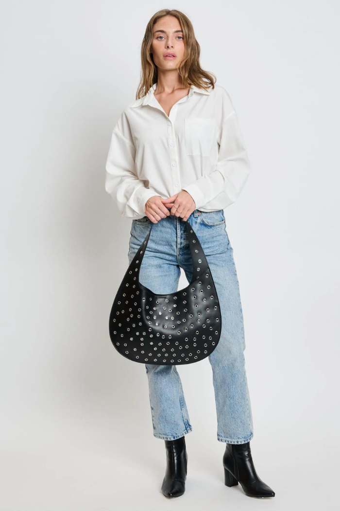 Moda Luxe Turner Grommet Hobo - Black