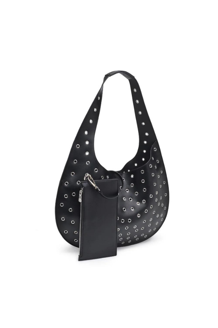 Moda Luxe Turner Grommet Hobo - Black