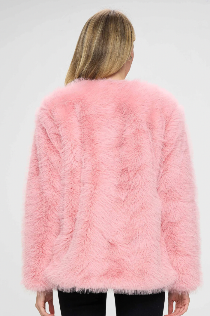 Baby Pink Pastel Fur Coat, Fluffy Jacket, Furry, 100% Polyester, Vegan,  Fake Fur, Regular Fit Coat. - Etsy