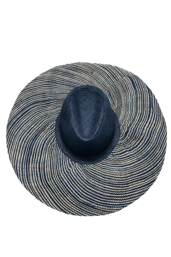 Two Tone Black Straw Hat