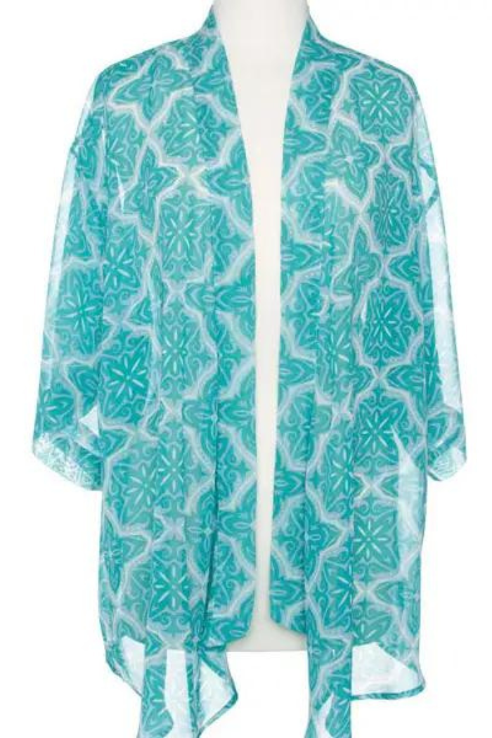 Turquoise Mosaic Kimono