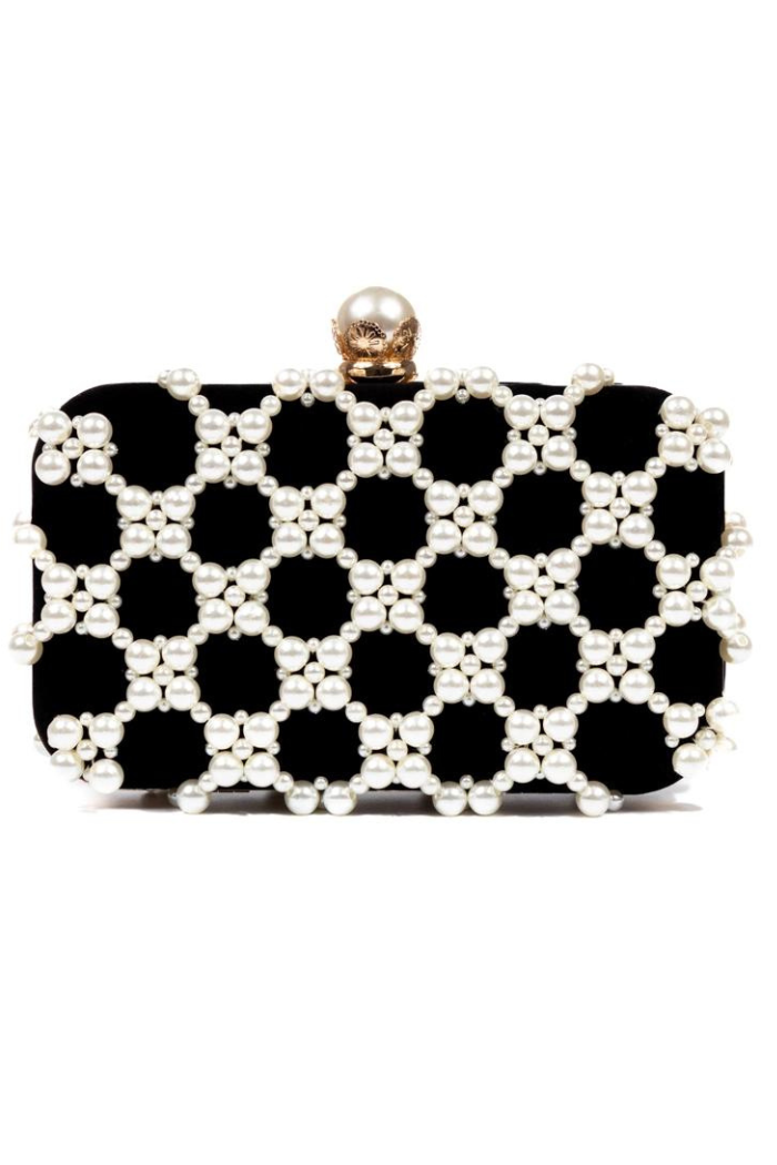 Black and Pearl Clutch Bag