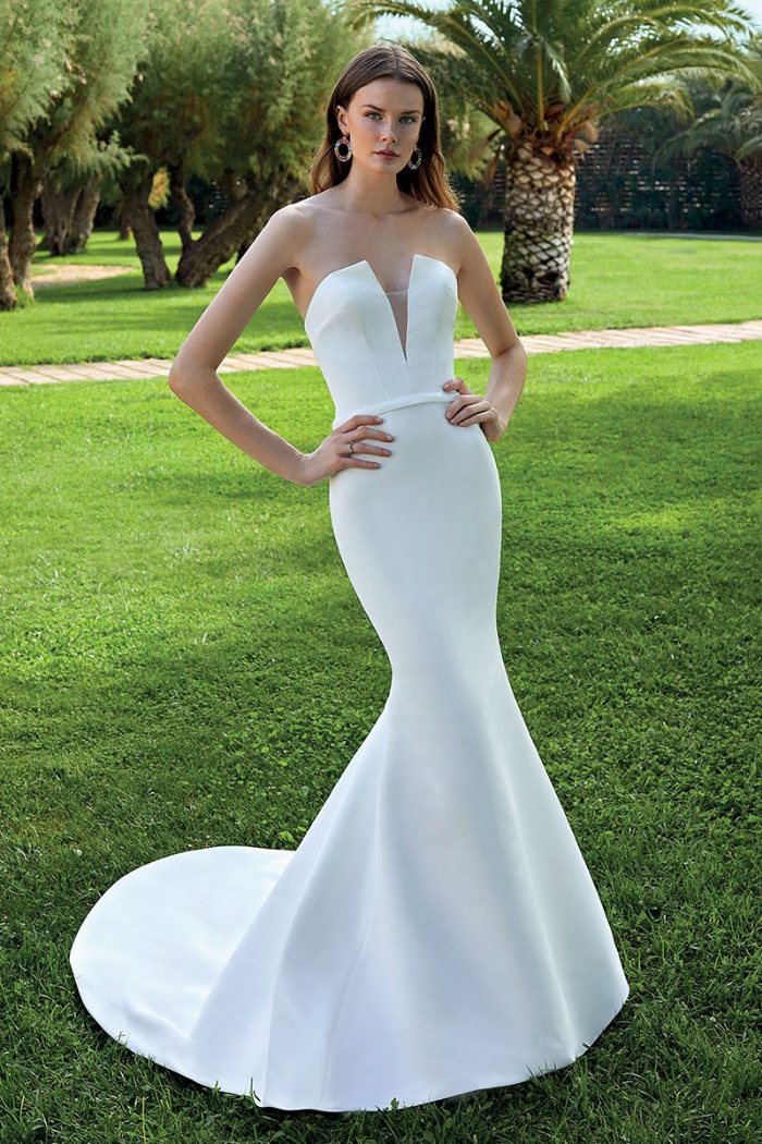 Strapless Plunge Gown