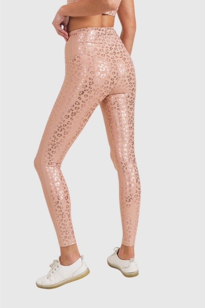 High-Rise Leopard Shimmer Leggings