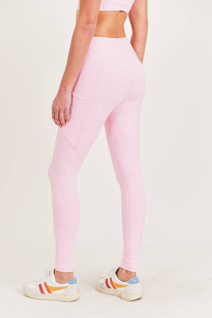 Textured Florette Jacquard High Waist Leggings